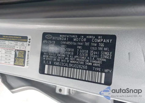 2019 Hyundai Tucson Sel из США, поврежденный, VIN KM8J3CAL8KU028268